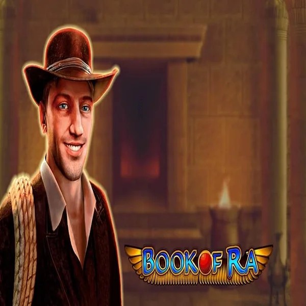 Book of Ra slot logo by Greentube at Revolution Casino